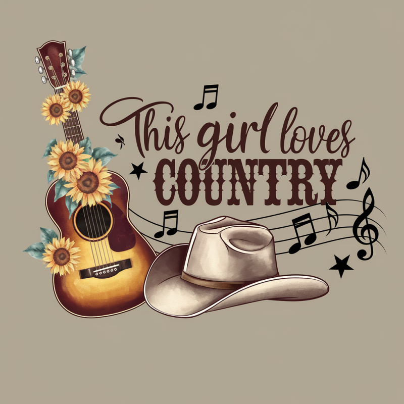 This Girl Loves Country Music Graphic T-Shirt