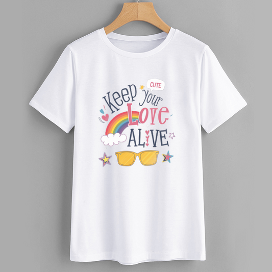 Sunshine Rainbow Cotton Graphic T-Shirt