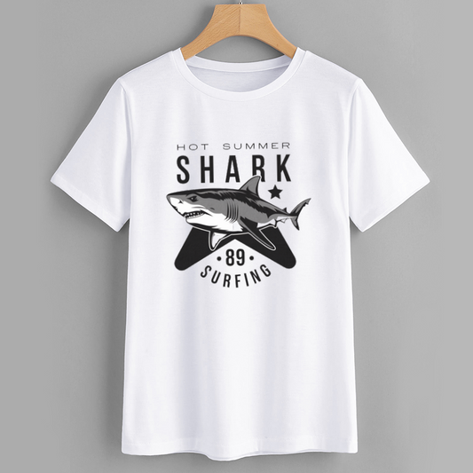 SurfShark Cotton Graphic Surfing T-Shirt