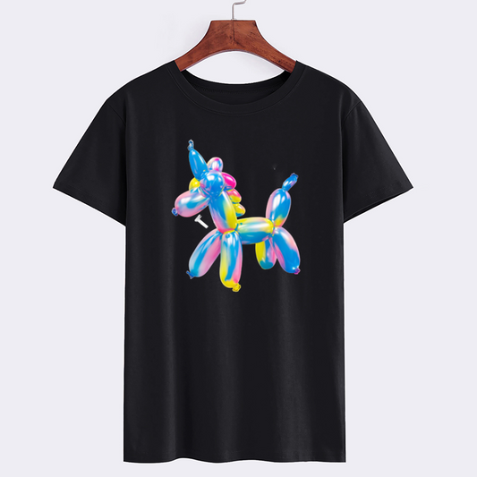 Balloon Animal Graphic T-Shirt - Colorful Fun Design