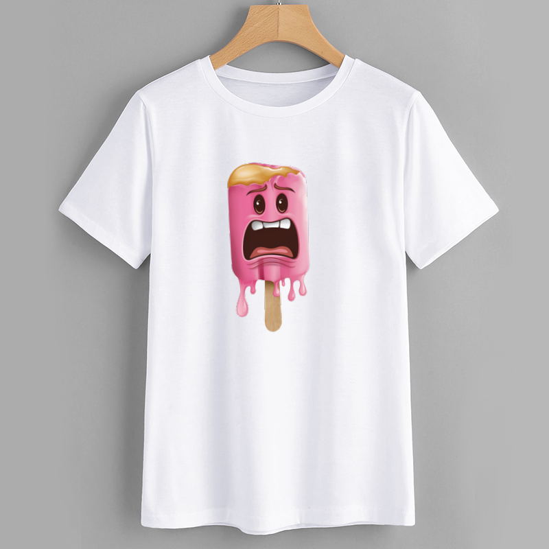 Cartoon Ice Cream Meltdown Graphic T-Shirt