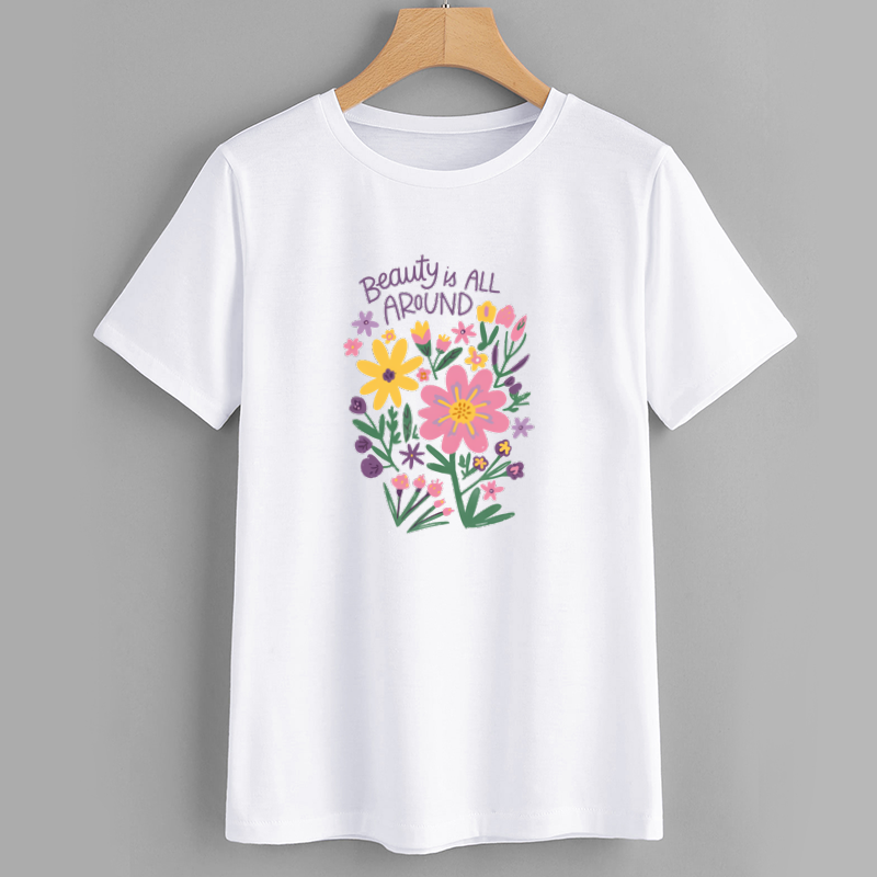 Floral Beauty is All Around Graphic T-Shirt