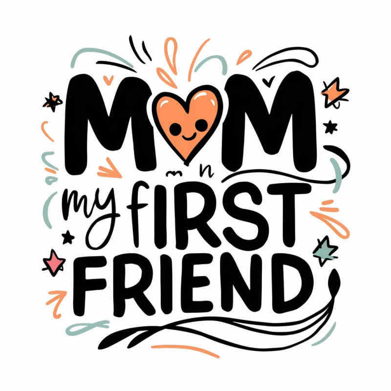 Mom My First Friend Graphic T-Shirt