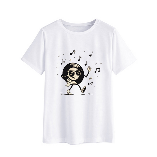 Vinyl Record Character Graphic T-Shirt