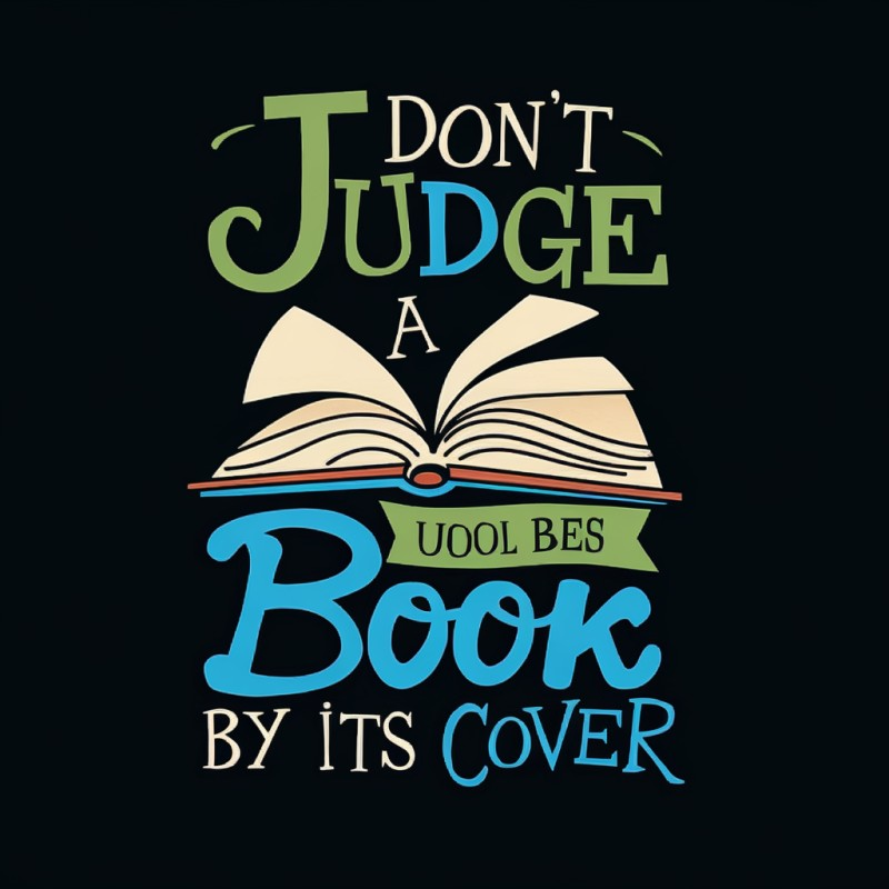 Don't Judge a Book by Its Cover Funny Graphic T-Shirt