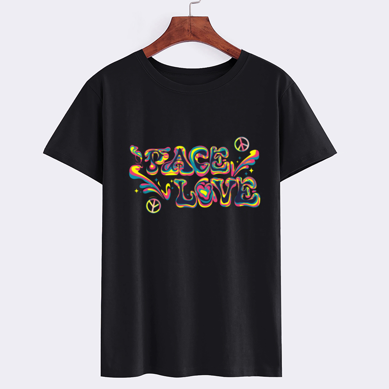 Peace Love Graphic T-Shirt - Trendy Black Tee