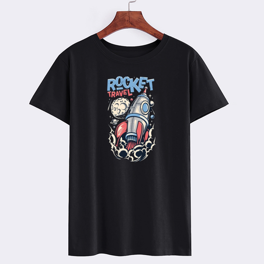 Rocket Travel Graphic Tee - Space Adventure T-Shirt