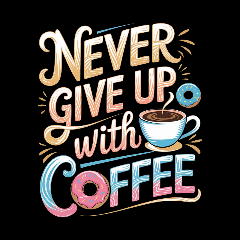 Coffee Cup Letter Pattern Top