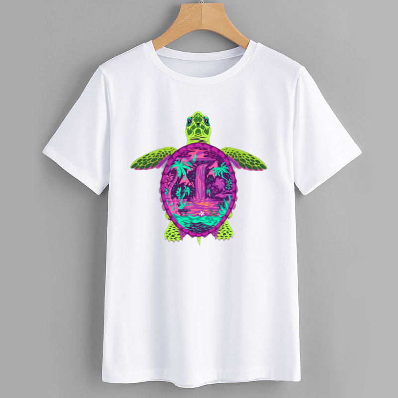 Colorful Turtle Graphic T-Shirt