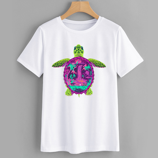 Colorful Turtle Graphic T-Shirt