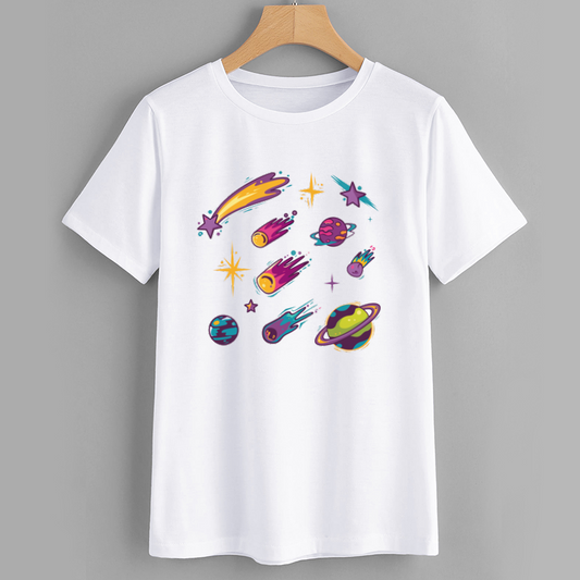 Cosmic Adventure Graphic Tee - Space-Themed T-Shirt for Kids