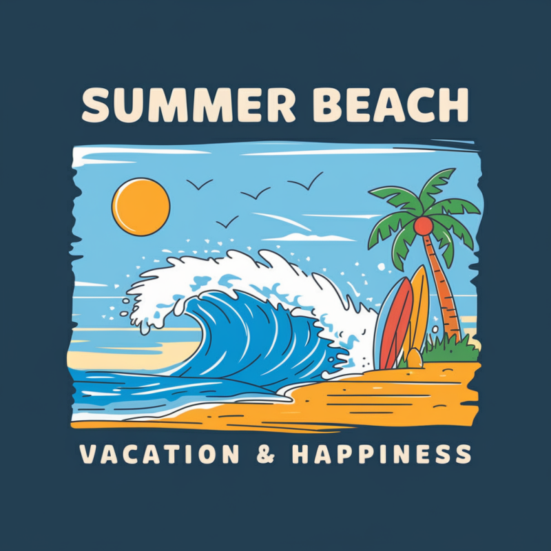 Summer Beach Vacation Graphic T-Shirt