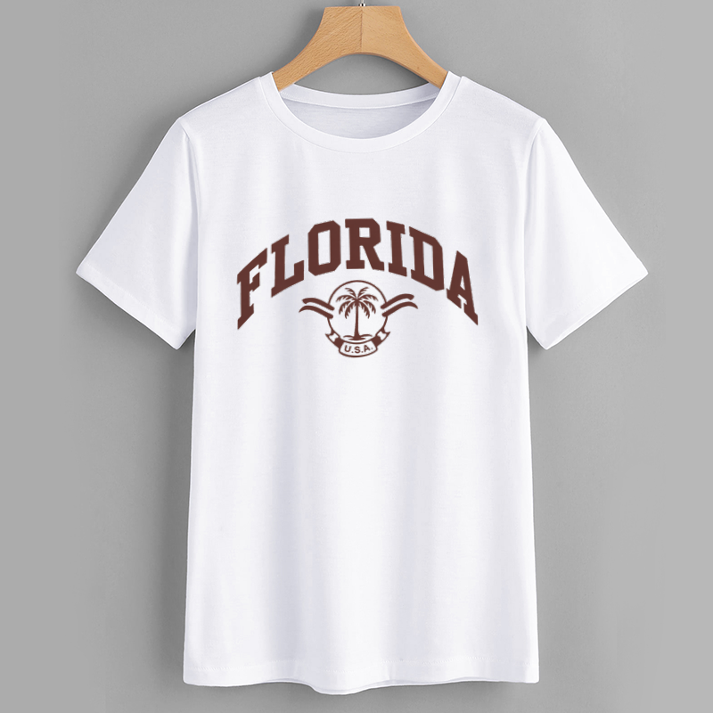 Florida Graphic T-Shirt with Palm Tree Design
