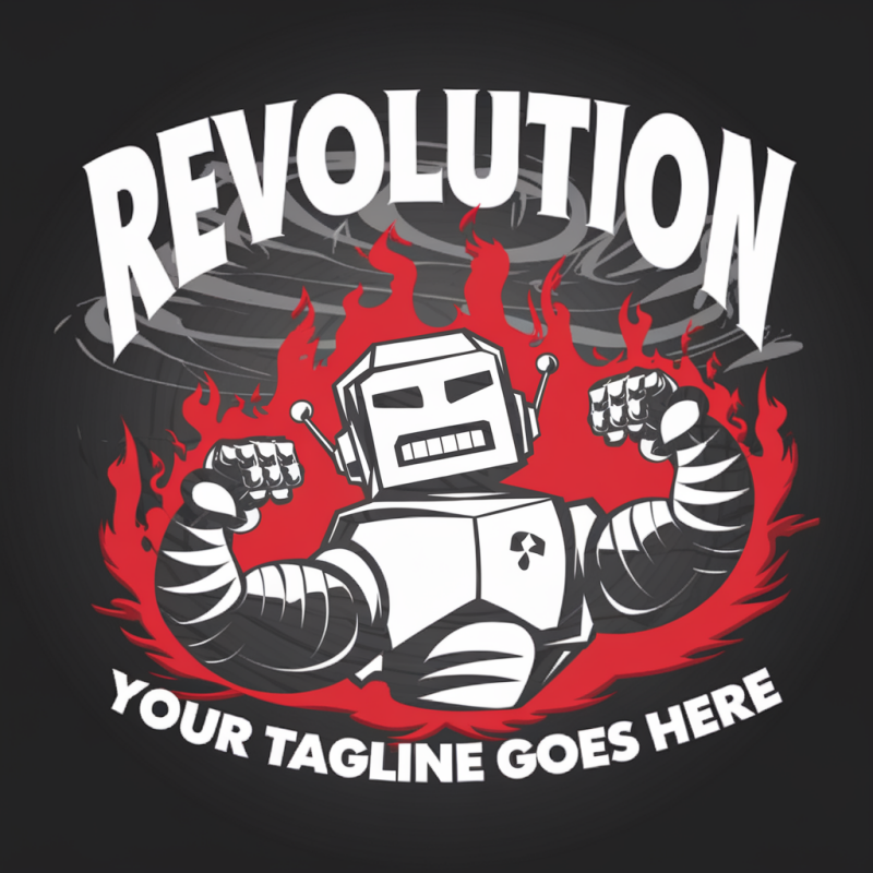 Revolution Robot Graphic T-Shirt - Unique Black Tee