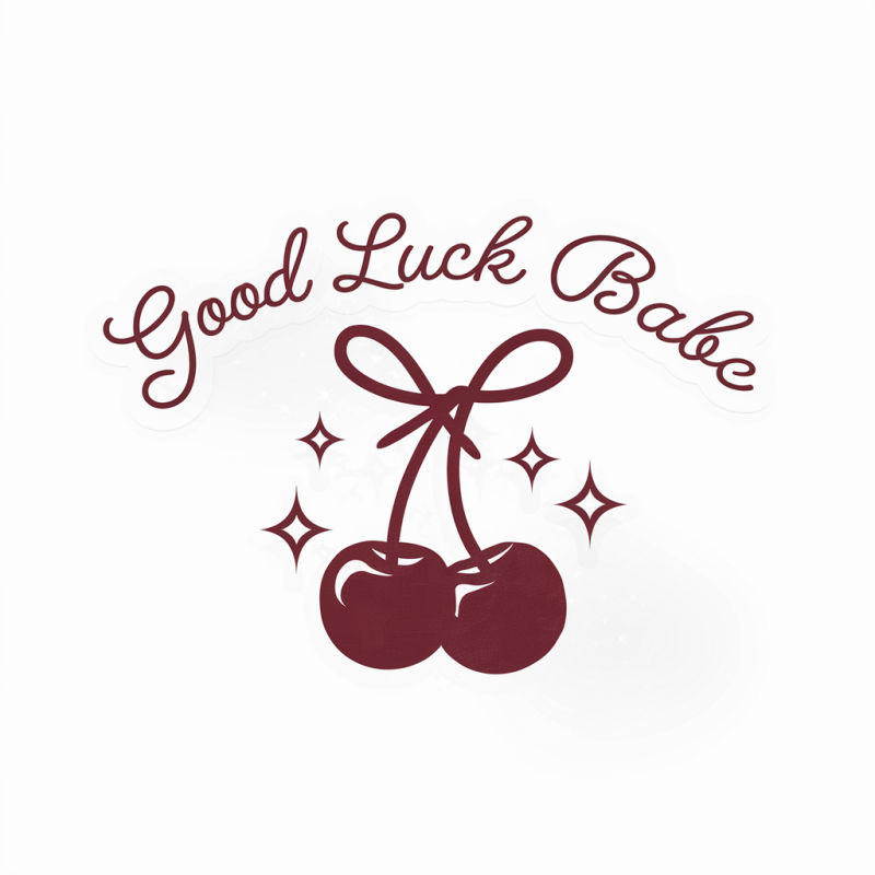 Good Luck Babe Cherry Graphic T-Shirt