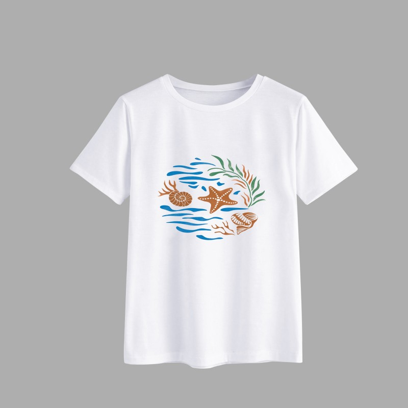 Ocean Life Graphic T-Shirt for Casual Wear