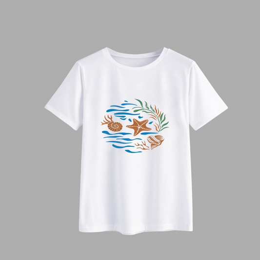 Ocean Life Graphic T-Shirt for Casual Wear