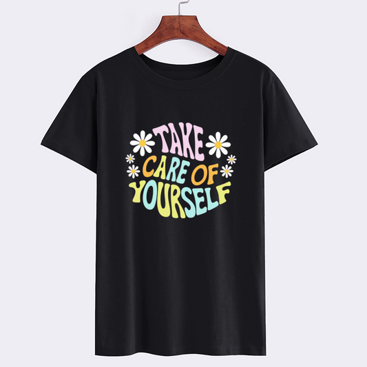 BrandColorful Take Care Of Yourself Cotton T-Shirt