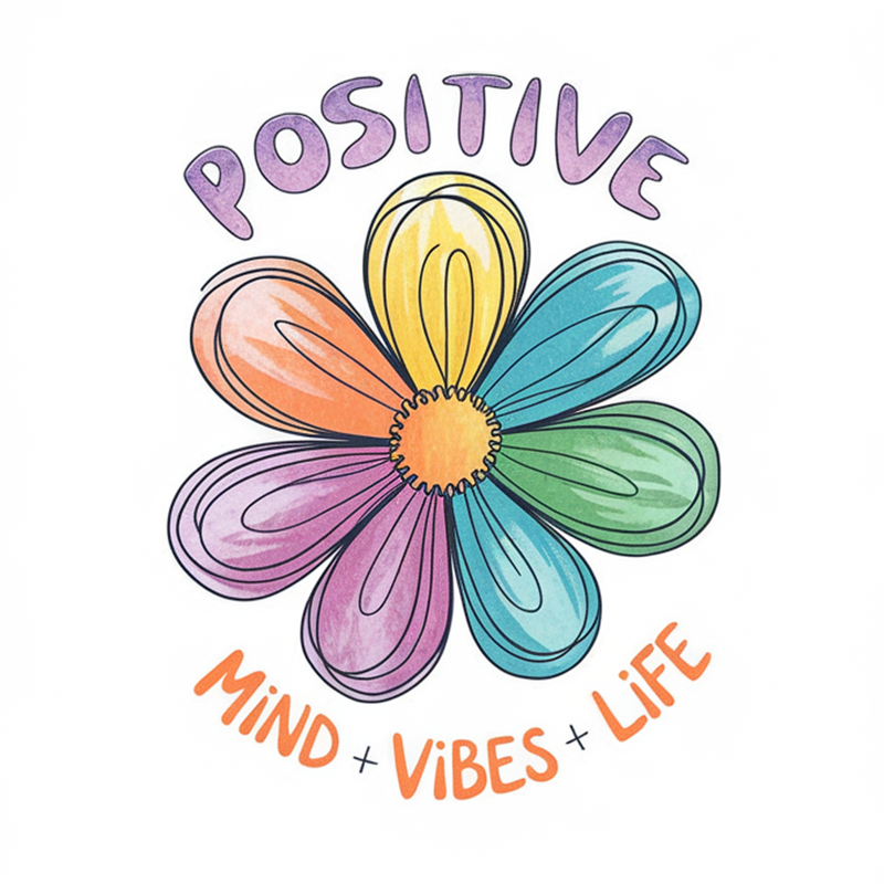Positive Mind Vibes Life Floral T-Shirt