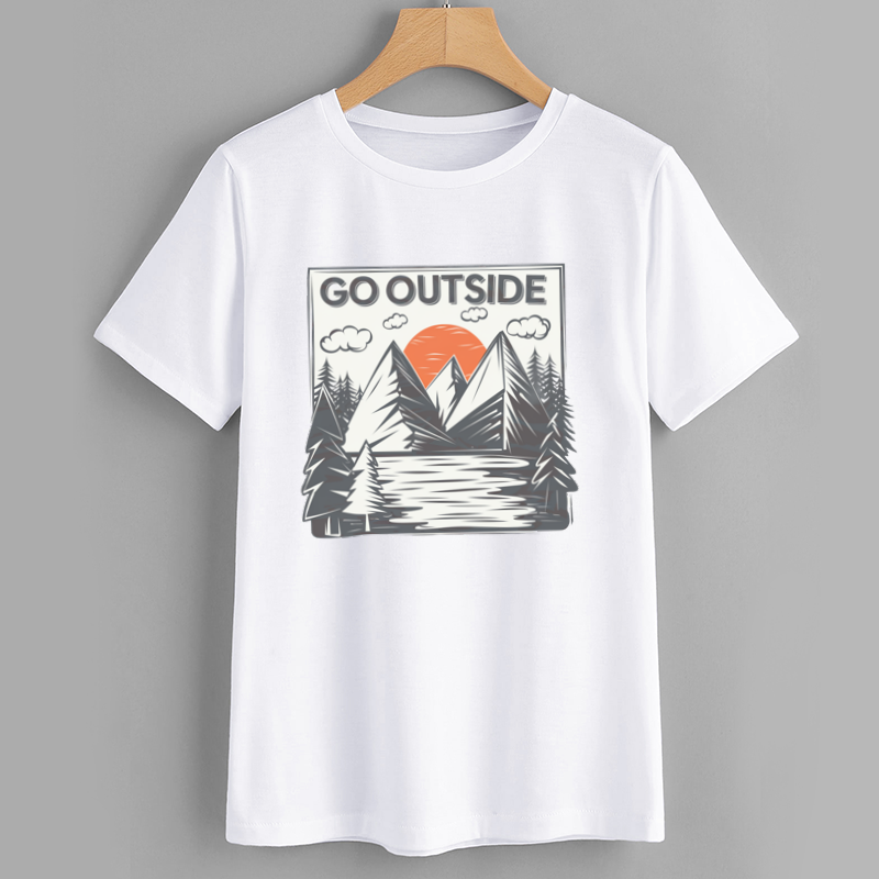 GO OUTSIDE Mountain Graphic Tee - Nature Inspired T-Shirt