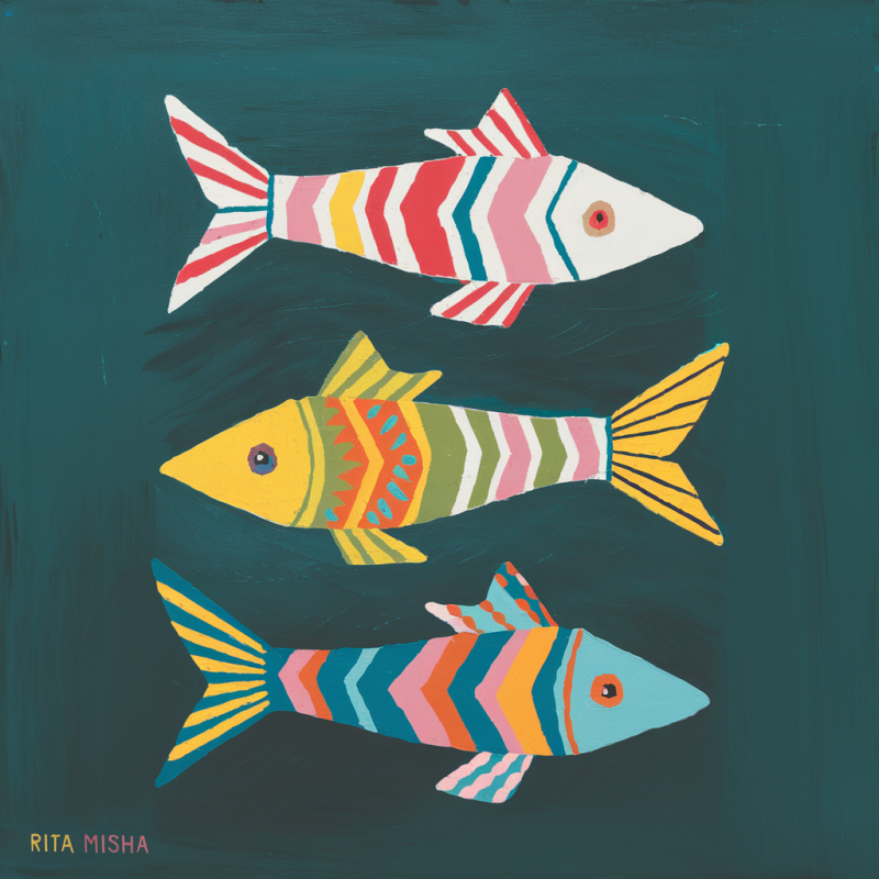 Colorful Fish Graphic T-Shirt
