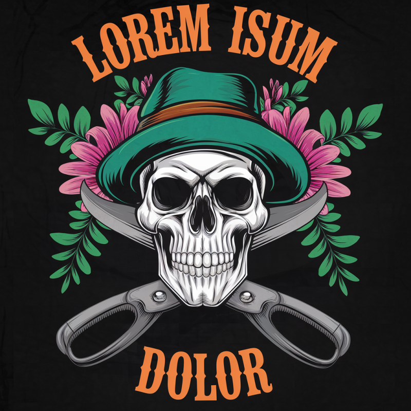 Vintage Skull Floral Graphic T-Shirt