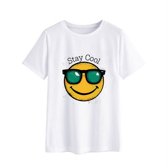 Stay Cool Smiley Face Graphic T-Shirt
