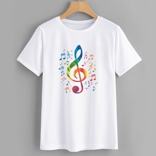 Colorful Treble Clef Music T-Shirt