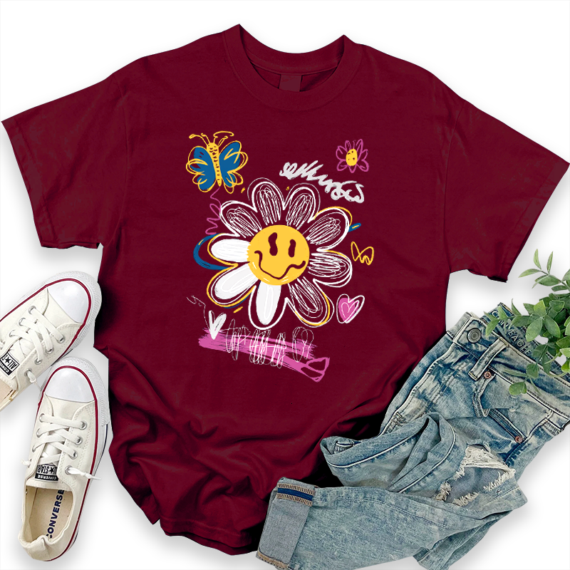 Smiley Daisy Graffiti Top