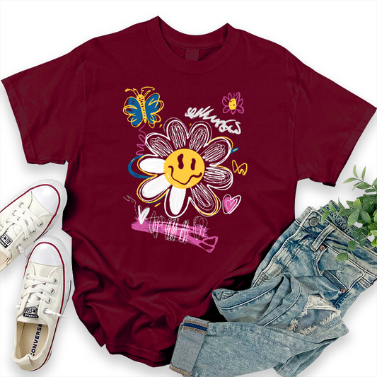 Smiley Daisy Graffiti Top