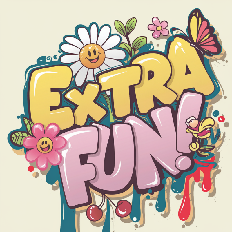 Extra Fun Cartoon Graphic White T-Shirt Cotton Casual