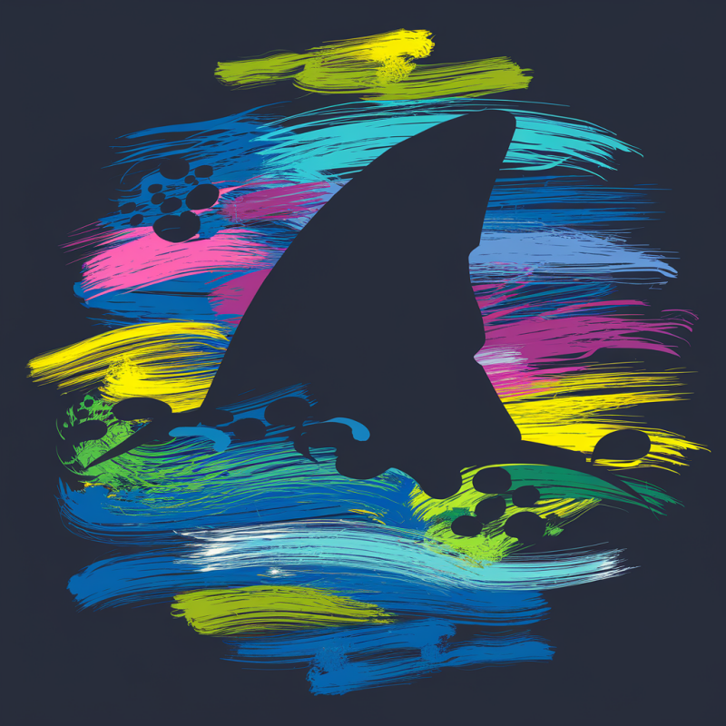 Colorful Shark Graphic T-Shirt