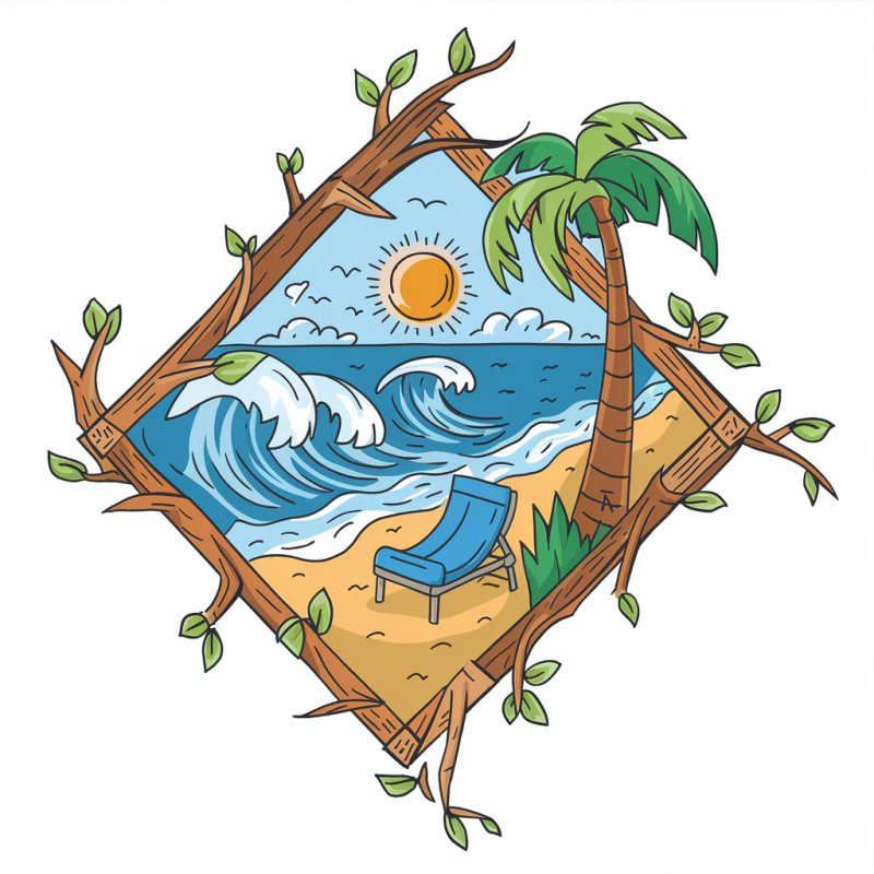 Tropical Beach Graphic T-Shirt for Summer