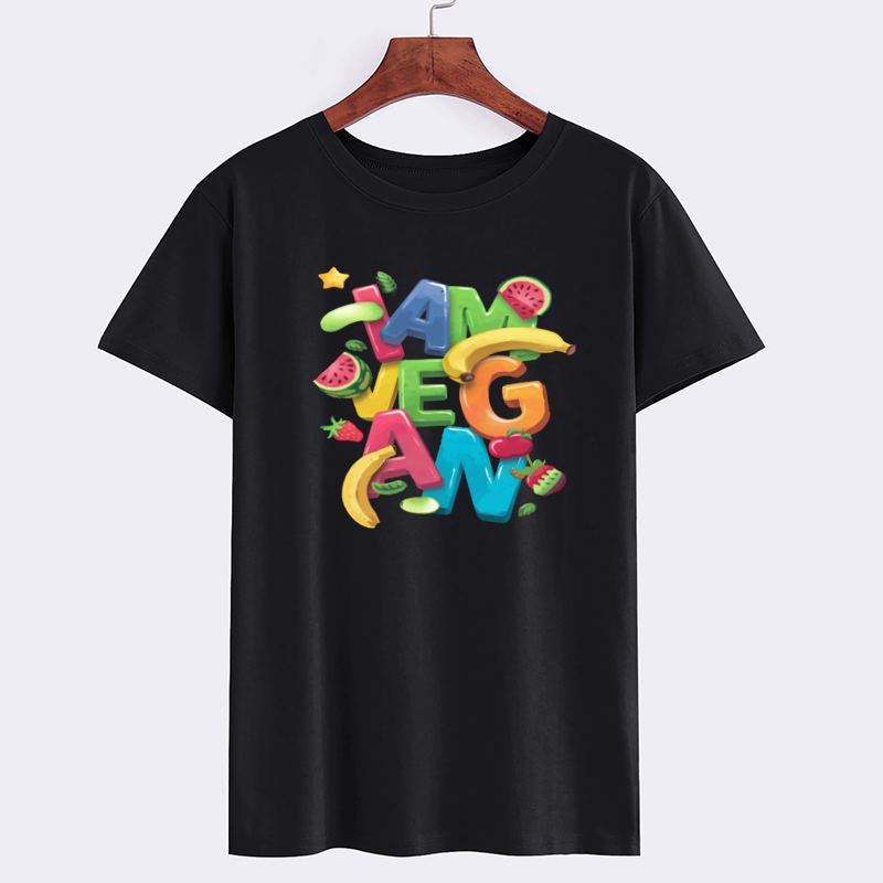 Colorful Vegan Graphic T-Shirt