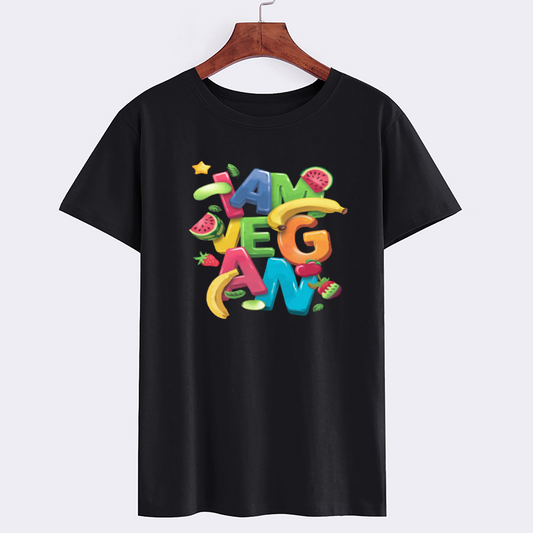 Colorful Vegan Graphic T-Shirt
