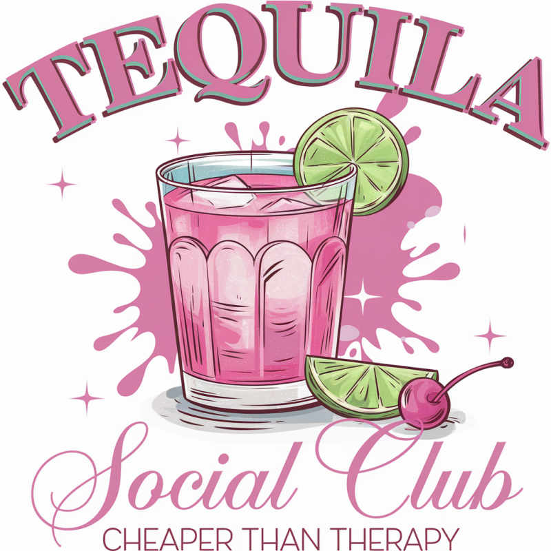 Tequila Graphic T-Shirt with Cocktail Design