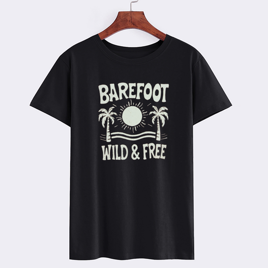 Barefoot Wild & Free Cotton Graphic T-Shirt