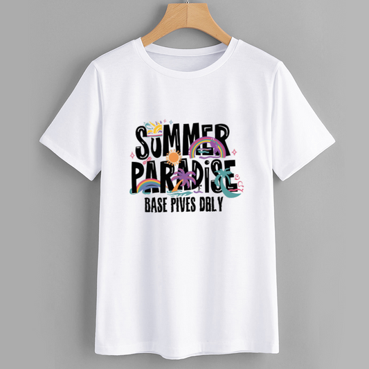 Sunshine Paradise Cotton Graphic T-Shirt