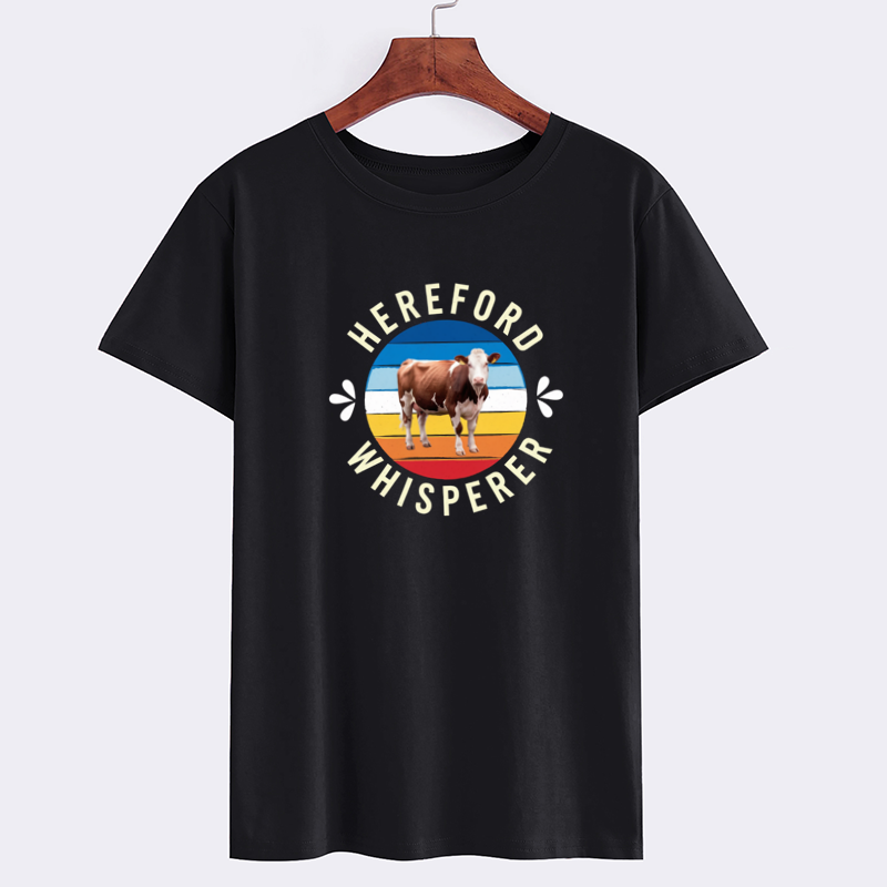 Hereford Whisperer Graphic Tee - Black Cow T-Shirt
