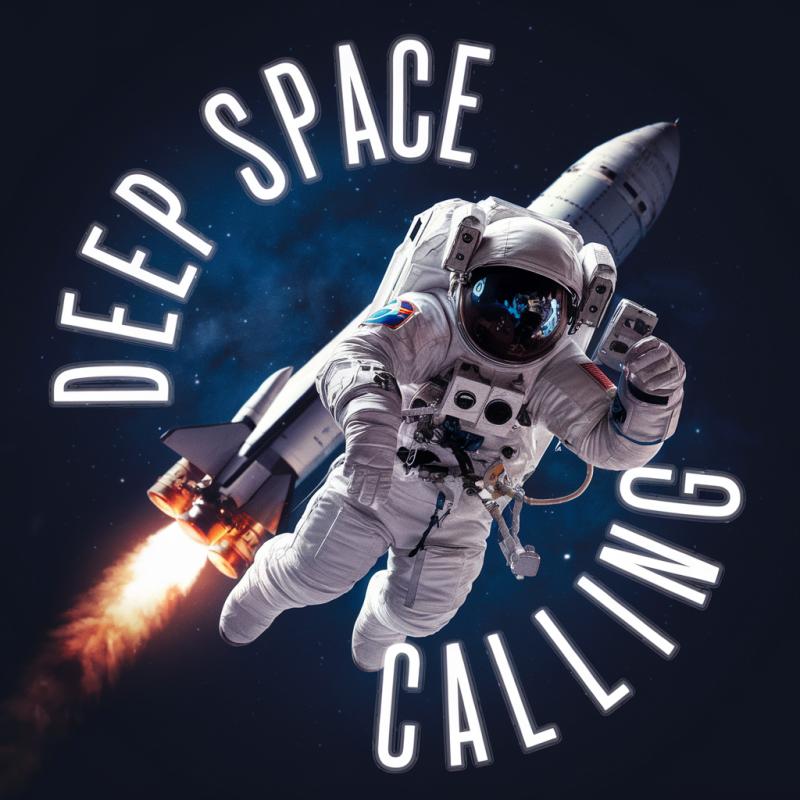 Astronaut Deep Space Calling Graphic T-Shirt