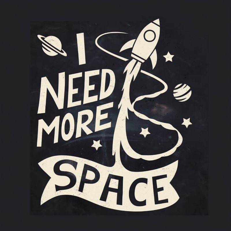 I Need More Space Rocket Graphic T-Shirt