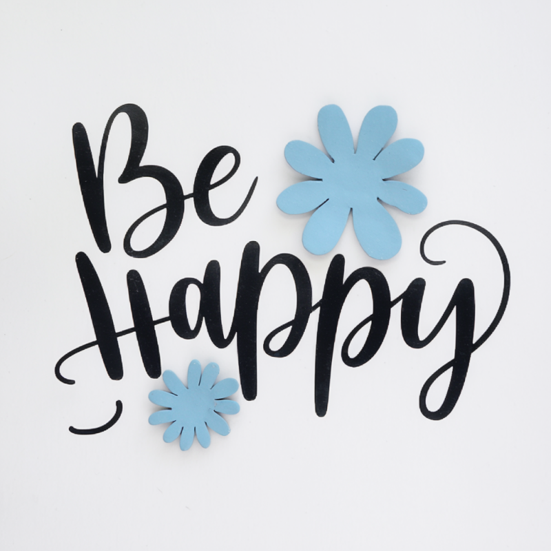 Be Happy Floral Graphic T-Shirt