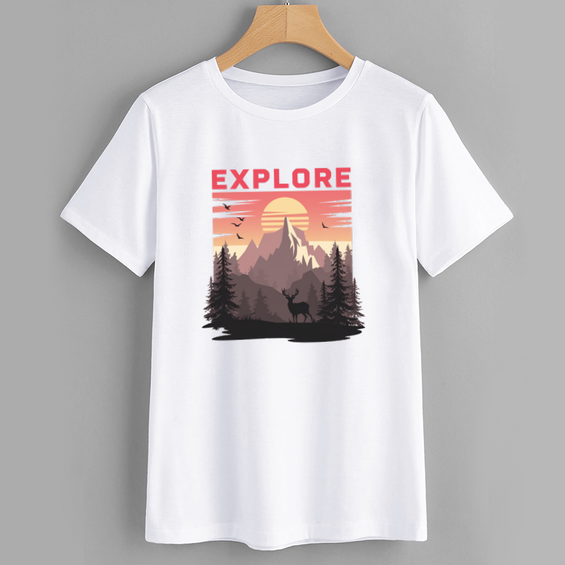 Explore Mountain Graphic Tee - Nature Adventure Shirt
