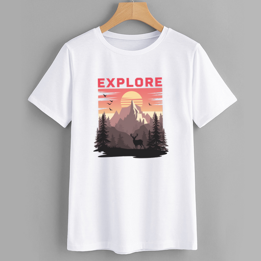 Explore Mountain Graphic Tee - Nature Adventure Shirt