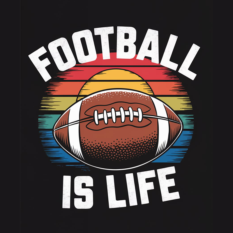 Super Bowl Graphic Top 'Football is Life' T-Shirt