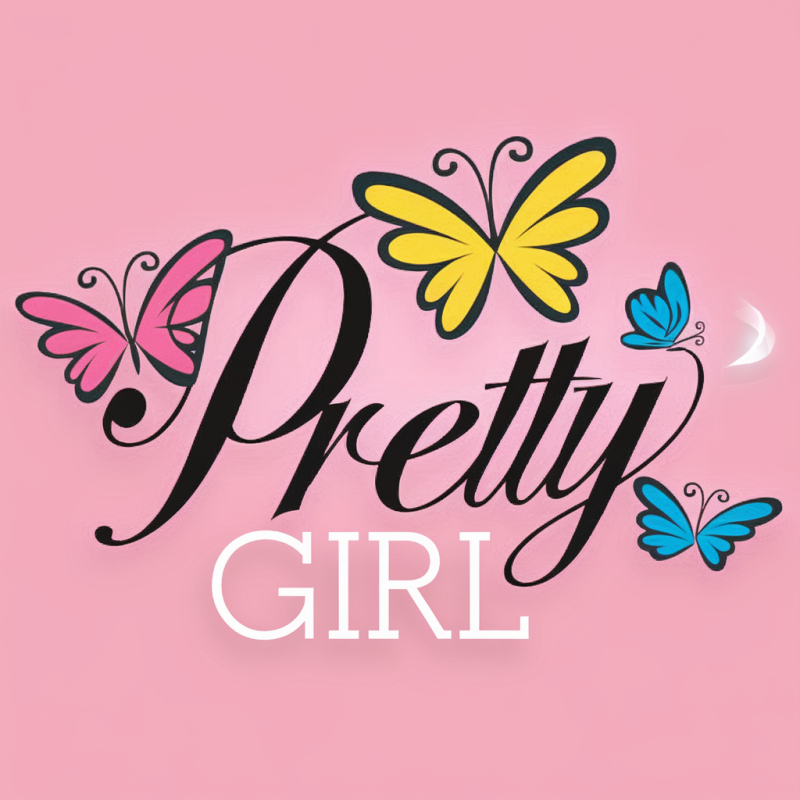 Pretty Girl Butterfly Graphic T-Shirt