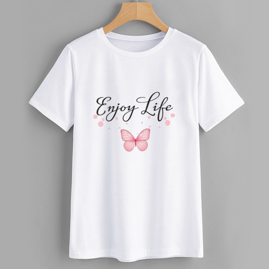 Enjoy Life Butterfly Graphic T-shirt