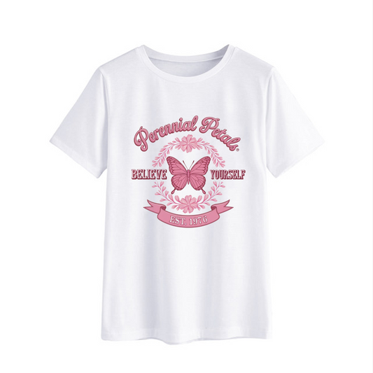 Perennial Petals Butterfly T-Shirt - Believe Yourself - Established 1976