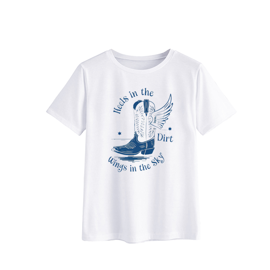 Heels in the Dirt Wings in the Sky Cowboy Boots T-Shirt