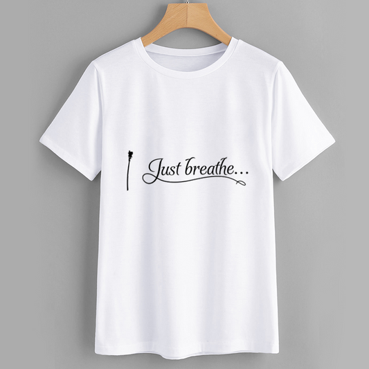Just Breathe Cotton Graphic Print T-Shirt